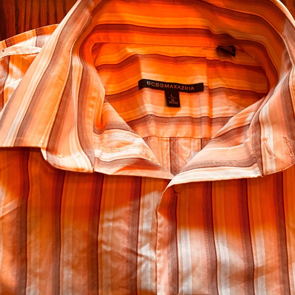 BCBG MaxAzaria Striped pink shirt